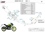 Impianto Di Scarico Completo Non Catalizzato E Con Omologazione Suono Gp Inox Nero - Mivv Compatibile Con Keeway Rkf 125 (2021-2024)