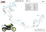 Impianto Di Scarico Completo Non Catalizzato E Senza Omologazione Suono X-M1 Inox Nero - Mivv Compatibile Con Keeway Rkf 125 (2021-2024)