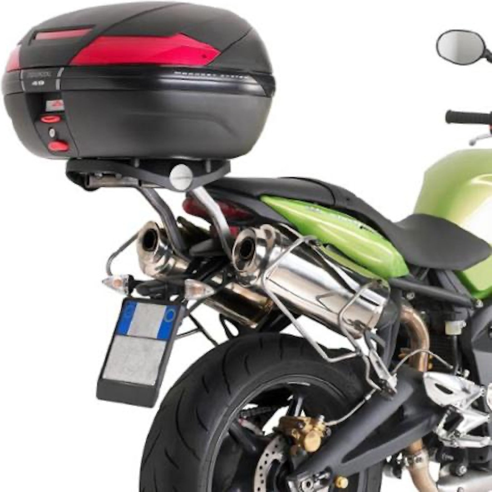 Top Case K30N 30 Lt + Rear-Rack Monolock - Kappa Moto Compatible With Triumph Street Triple 675 (2007-2012)