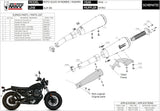 Doppio Terminale Di Scarico Non Catalizzato E Senza Omologazione Suono Ghibli Inox Nero - Mivv Compatibile Con Moto Guzzi V9 Bobber (2016-2020)
