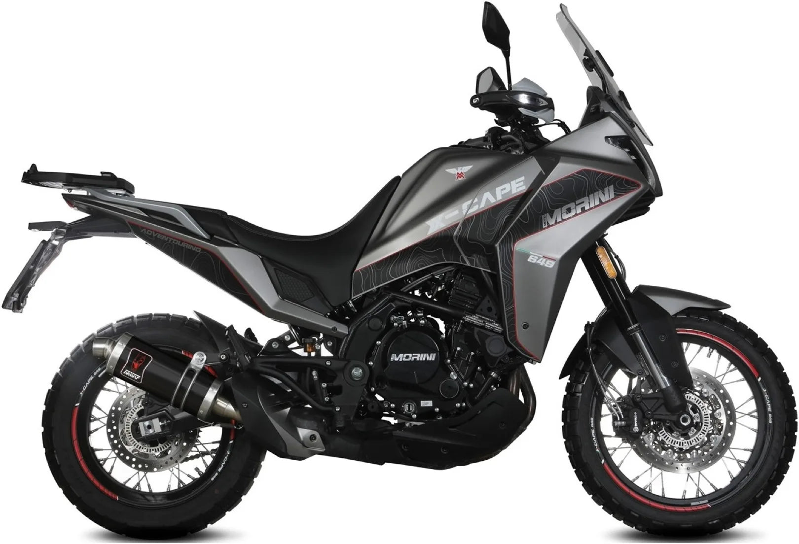Terminale Di Scarico Non Catalizzato E Con Omologazione Suono Dakar Inox Nero - Mivv Compatibile Con Moto Morini X-Cape 649 (2021-2024)