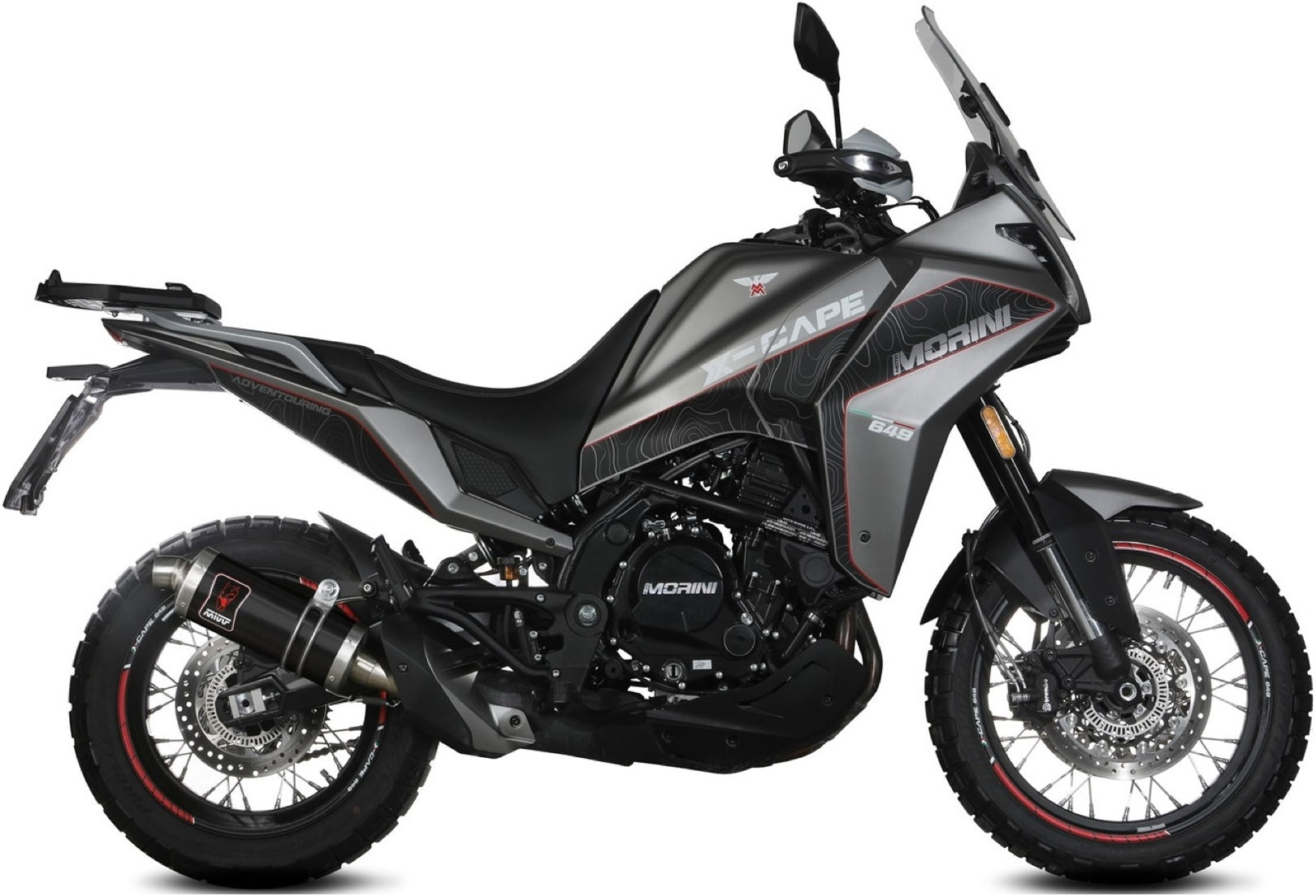 Exhaust Tip With Noise Certification Dakar Steel Black - Mivv Compatible With Moto Morini X-Cape 649 (2021-2024)