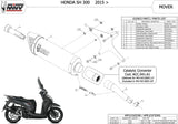 Terminale Di Scarico Catalizzato E Con Omologazione Suono Mover Inox Nero - Mivv Compatibile Con Honda Sh 300 (2007-2020)