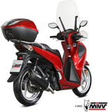 Impianto Di Scarico Completo Catalizzato E Con Omologazione Suono Mover Inox Nero - Mivv Compatibile Con Honda Sh 125 (2017-2019)
