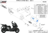 Terminale Di Scarico Non Catalizzato E Senza Omologazione Suono Mover Inox Nero - Mivv Compatibile Con Kymco Xciting 400 I S (2019-2020)