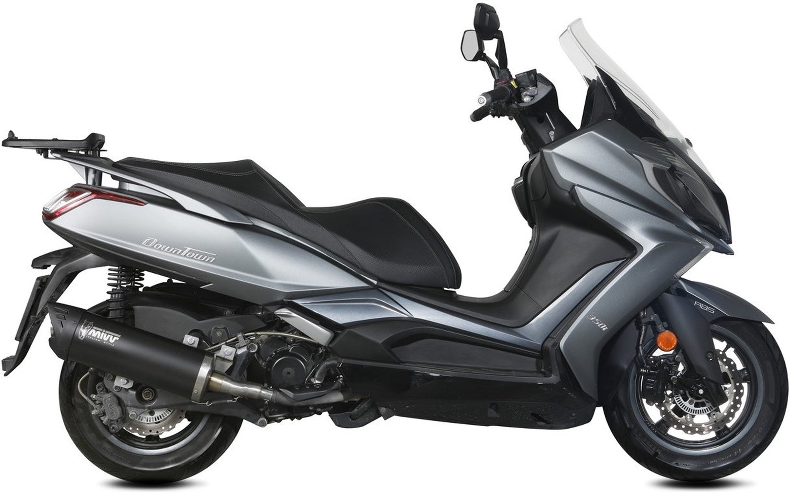 Uncatalysed Exhaust System Without Sound Certification Mover Steel Black - Mivv Compatible With Kymco Downtown 350 (2016-2020)