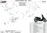 Catalytic Exhaust Tip With Sound Certification Mover Steel Black - Mivv Compatible With Piaggio Beverly 300 (2010-2020)