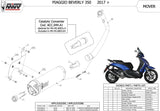 Impianto Di Scarico Completo Catalizzato E Con Omologazione Suono Mover Inox Nero - Mivv Compatibile Con Piaggio Beverly 350 (2017-2020)