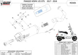 Impianto Di Scarico Completo Non Catalizzato E Con Omologazione Suono Mover Inox Nero - Mivv Compatibile Con Piaggio Vespa Gts 125 (2017-2018)