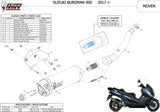 Terminale Di Scarico Catalizzato E Con Omologazione Suono Mover Inox Nero - Mivv Compatibile Con Suzuki An 400 Burgman (2017-2020)