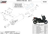 Terminale Di Scarico Non Catalizzato E Senza Omologazione Suono Mover Inox Nero - Mivv Compatibile Con Yamaha X-Max 300 (2017-2020)