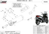 Terminale Di Scarico Catalizzato E Con Omologazione Suono Mover Inox Nero - Mivv Compatibile Con Yamaha X-Max 125 (2017-2020)