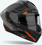 Casco Integrale Per Moto Airoh Matryx - Mxrk32 Composite Carbon Arancio Matto Rocket Taglia Xl