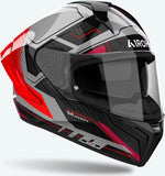 Casco Integrale Per Moto Airoh Matryx - Mxrk55 Composite Carbon Rosso Gloss Rocket Taglia Xxl