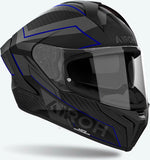 Casco Integrale Per Moto Airoh Matryx - Mxse18 Composite Carbon Blu Matto Sentinel Taglia Xl