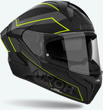 Casco Integrale Per Moto Airoh Matryx - Mxse31 Composite Carbon Giallo Matto Sentinel Taglia S