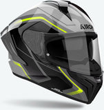 Full-Face Motorcycle Helmet Airoh Matryx - Mxw31 Composite Carbon Gloss Yellow Wide Size S
