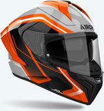 Casco Integrale Per Moto Airoh Matryx - Mxw32 Composite Carbon Arancio Gloss Wide Taglia S