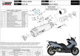 Terminale Di Scarico Non Catalizzato E Con Omologazione Suono Delta Race Inox Carbonio - Mivv Compatibile Con Kymco Ak 550 (2017-2020)