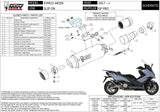 Uncatalysed Exhaust System Without Sound Certification Gppro Steel Black - Mivv Compatible With Kymco Ak 550 (2017-2020)