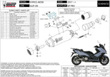 Terminale Di Scarico Non Catalizzato E Senza Omologazione Suono Gppro Carbonio - Mivv Compatibile Con Kymco Ak 550 (2017-2020)