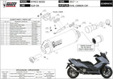 Terminale Di Scarico Non Catalizzato E Con Omologazione Suono Oval Inox Nero Carbonio - Mivv Compatibile Con Kymco Ak 550 (2017-2020)