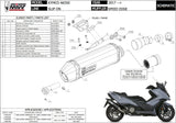 Terminale Di Scarico Non Catalizzato E Con Omologazione Suono Speed Edge Inox Nero Carbonio - Mivv Compatibile Con Kymco Ak 550 (2017-2020)