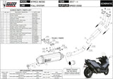 Impianto Di Scarico Completo Non Catalizzato E Con Omologazione Suono Speed Edge Inox Nero Carbonio - Mivv Compatibile Con Kymco Ak 550 (2017-2020)