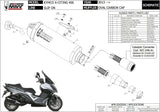 Terminale Di Scarico Non Catalizzato E Con Omologazione Suono Oval Inox Nero Carbonio - Mivv Compatibile Con Kymco Xciting 400 (2013-2018)