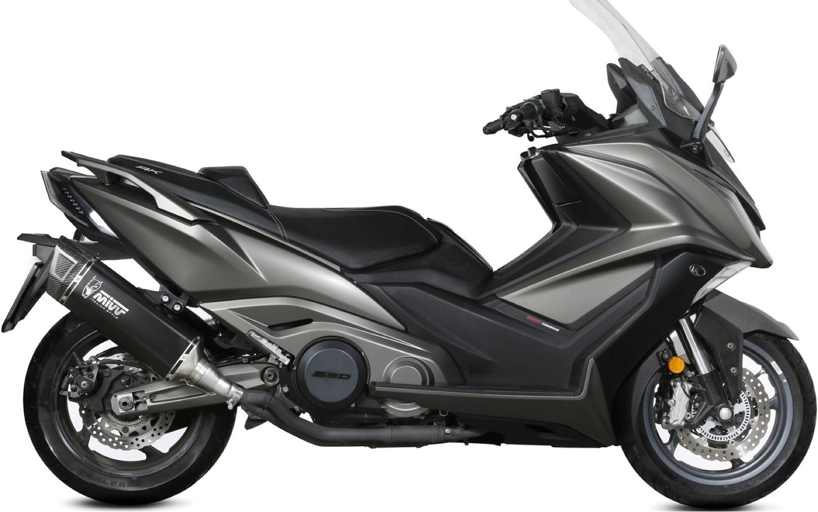 Complete Exhaust System Without Catalytic Converter And Without Sound Certification Sr-1 Titanium Black - Mivv Compatible With Kymco Ak 550 (2021-2024)