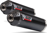 Terminale Di Scarico Con Omologazione Suono Oval Inox Nero Carbonio - Mivv Compatibile Con Kawasaki Zzr 1400 (2008-2011)