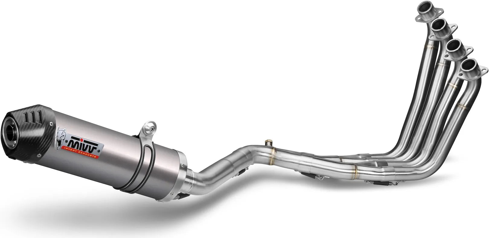 Impianto Di Scarico Completo Catalizzato E Con Omologazione Suono Oval Titanio Carbonio - Mivv Compatibile Con Kawasaki Z 650 (2017-2023)