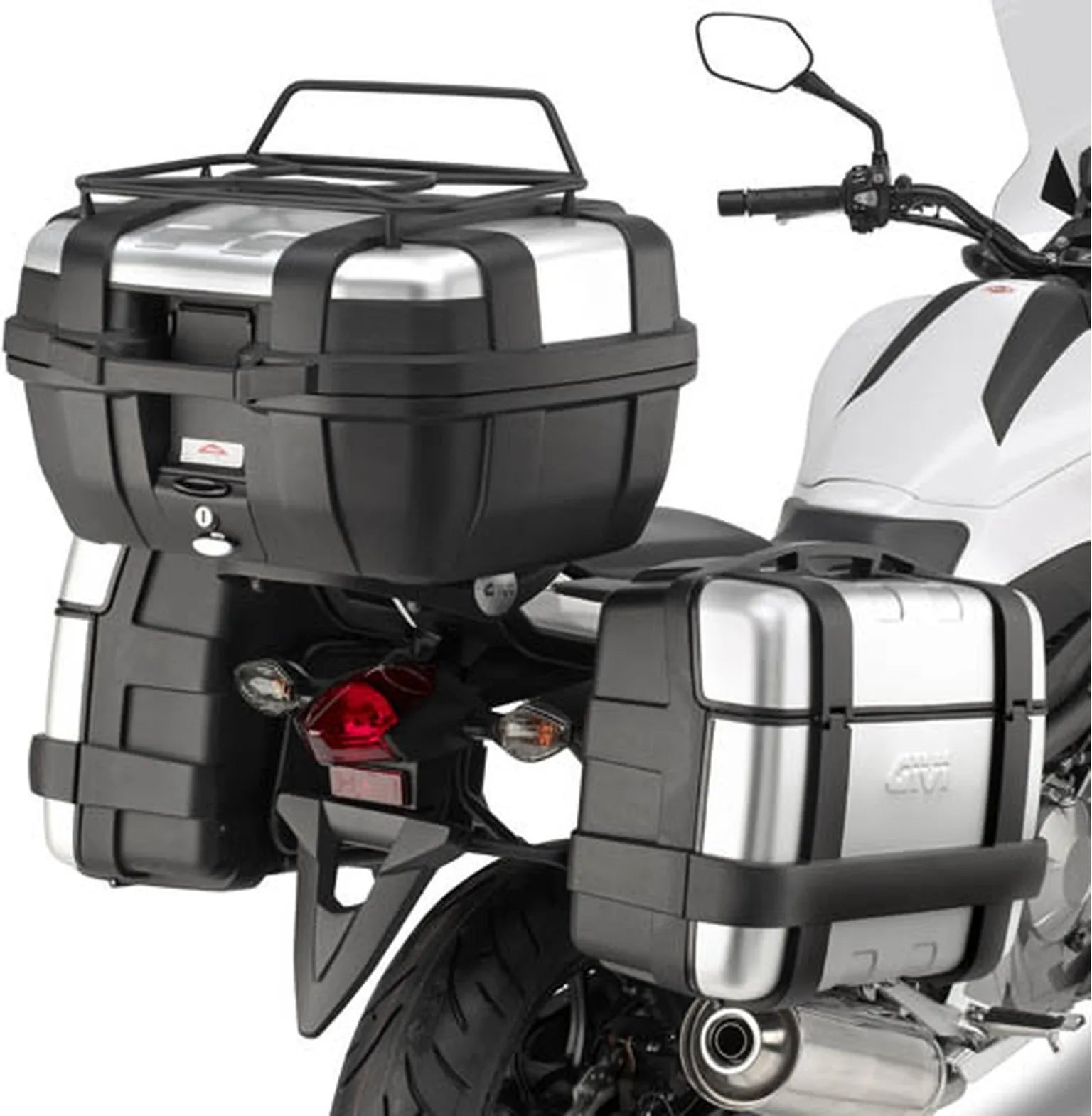Valigie Laterali Monokey Trekker Nero 92 Lt Trekker Alluminio - Givi Compatibile Con Honda Nc 700 X (2012-2013)