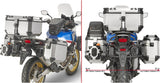 Monokey Cam-Side Trekker Outback Evo Smart Black Aluminium Side Cases + Locks - 84 Lt Trekker Outback Evo Smart Aluminium - Givi Compatible With Honda Crf 1000 L Africa Twin (2018-2019)