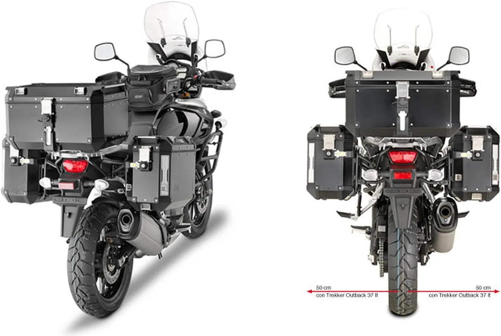 Borse Laterali Monokey Cam-Side Canyon Nero 60 Lt Canyon Nylon - Givi Compatibile Con Suzuki Dl 1000 V-Strom (2017-2019)