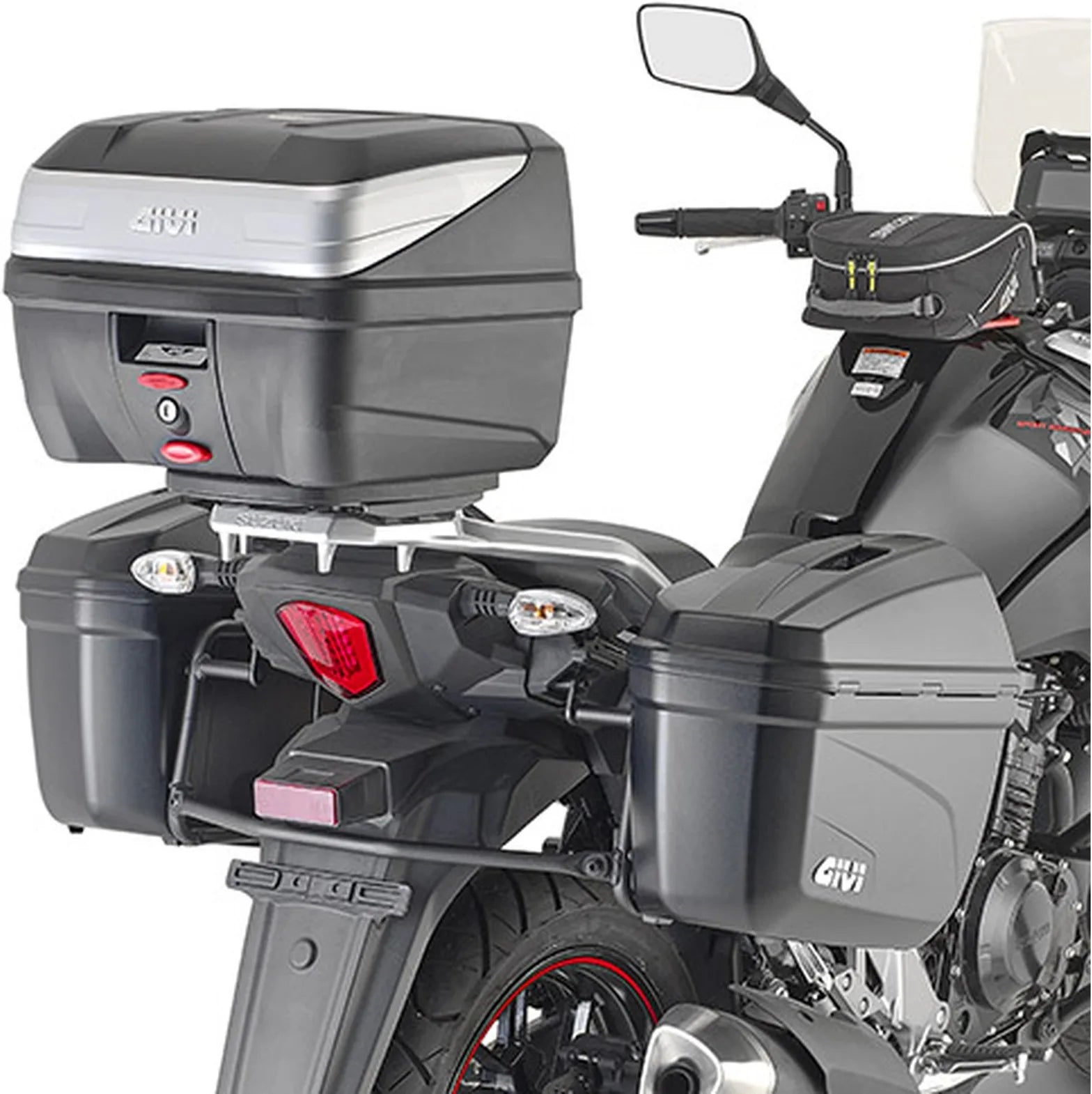Borse Laterali Monokey Nero 50 Lt Plastica - Givi Compatibile Con Suzuki V-Strom 250 (2017-2021)