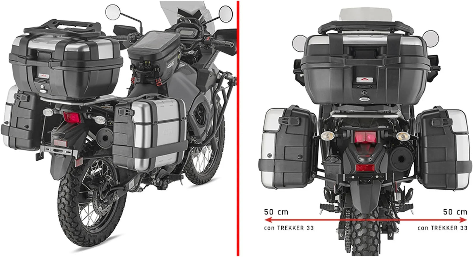 Valigie Laterali Monokey Trekker Dolomiti Alluminio Nero 72 Lt Trekker Dolomiti Alluminio - Givi Compatibile Con Kawasaki Klr 650 - S (2023-2024)