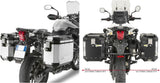 Monokey Cam-Side Trekker Outback Evo Smart Black Aluminium Side Cases + Locks - 77 Lt Trekker Outback Evo Smart Aluminium - Givi Compatible With Triumph Tiger 800 - Xc - Xr (2011-2017)