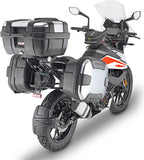 Monokey Trekker Black Side Cases - 66 Lt Trekker Aluminium - Givi Compatible With Ktm 390 Adventure (2020-2024)
