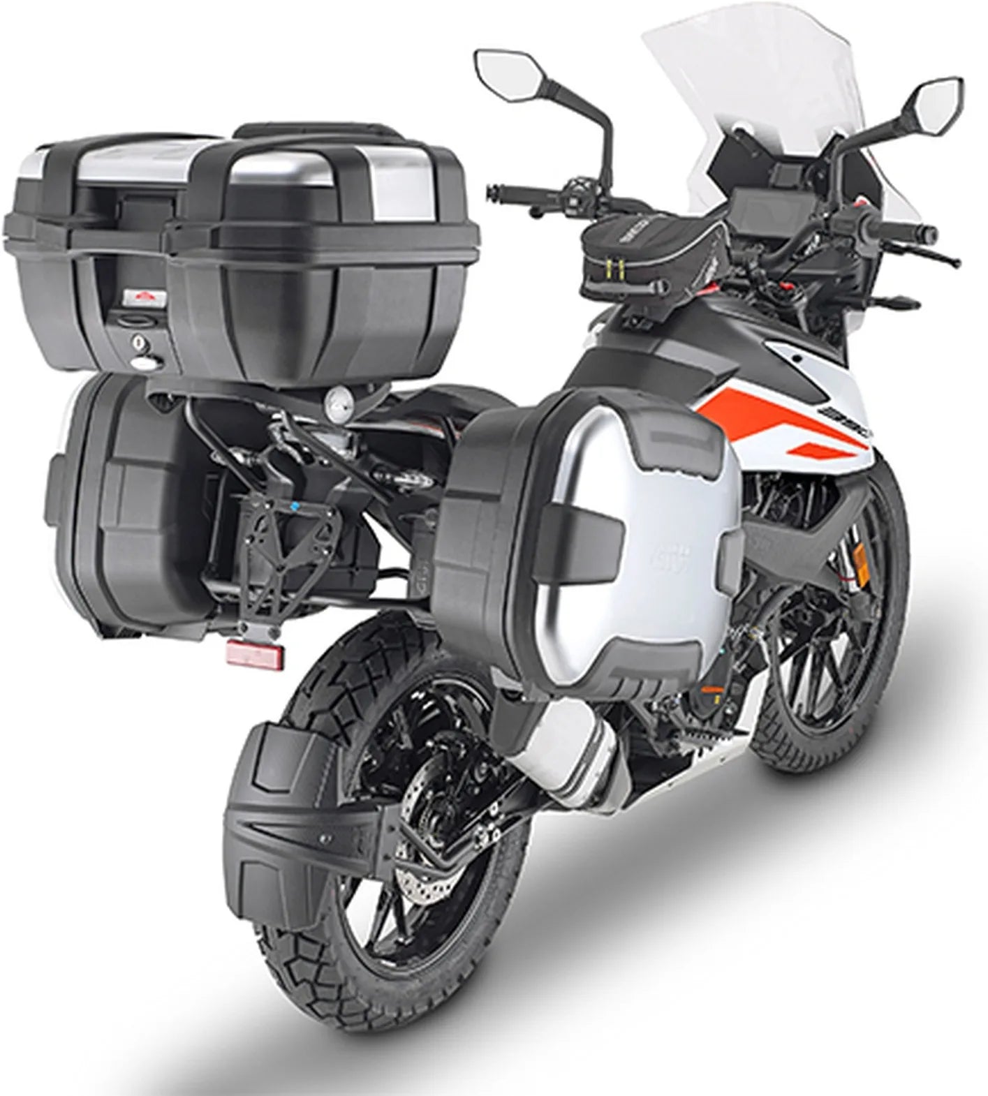 Valigie Laterali Monokey Trekker Nero 92 Lt Trekker Alluminio - Givi Compatibile Con Ktm 390 Adventure (2020-2024)