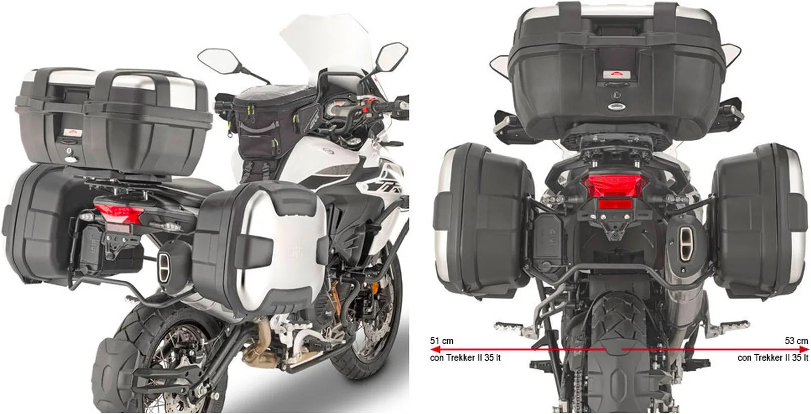 Valigie Laterali Monokey Trekker Dolomiti Alluminio Nero 72 Lt Trekker Dolomiti Alluminio - Givi Compatibile Con Benelli Trk 502 X (2018-2019)