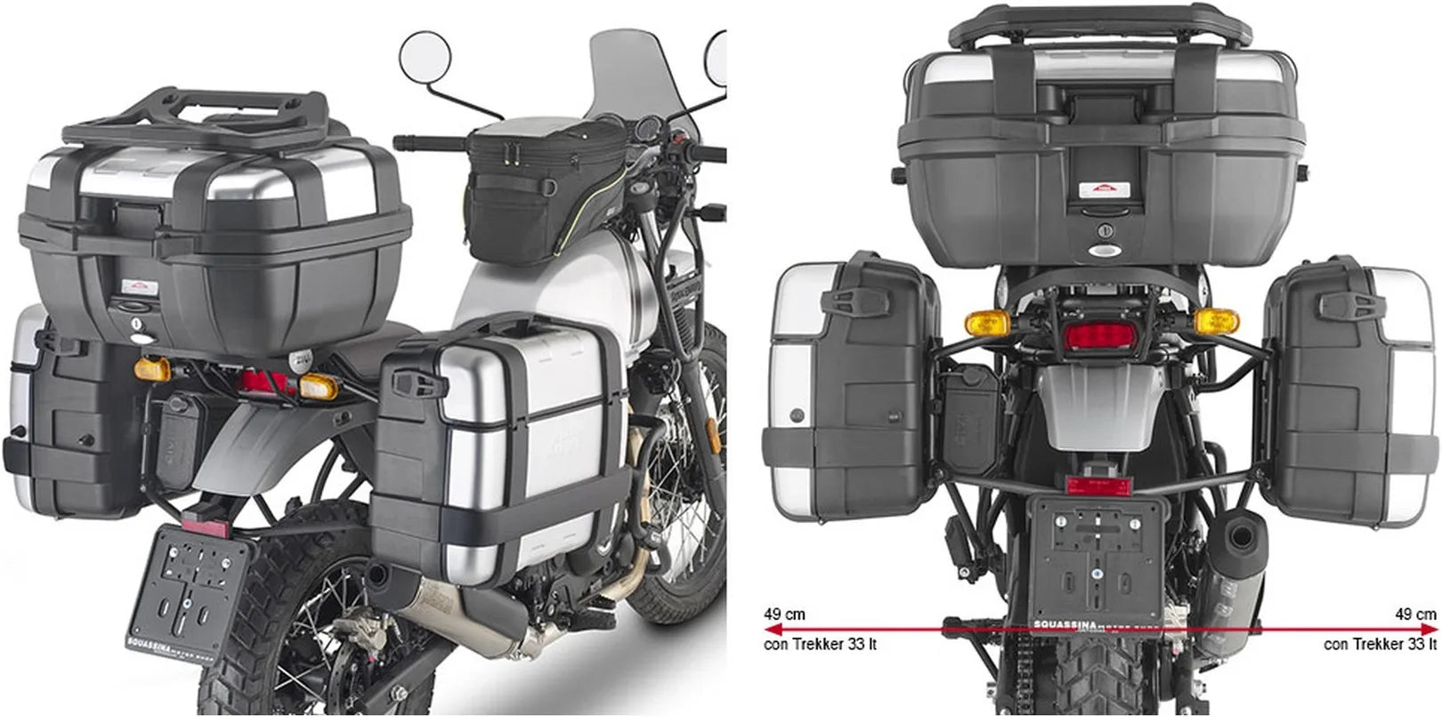 Valigie Laterali Monokey Trekker Dolomiti Alluminio 60 Lt Trekker Dolomiti Alluminio - Givi Compatibile Con Royal Enfield Himalayan (2021-2023)