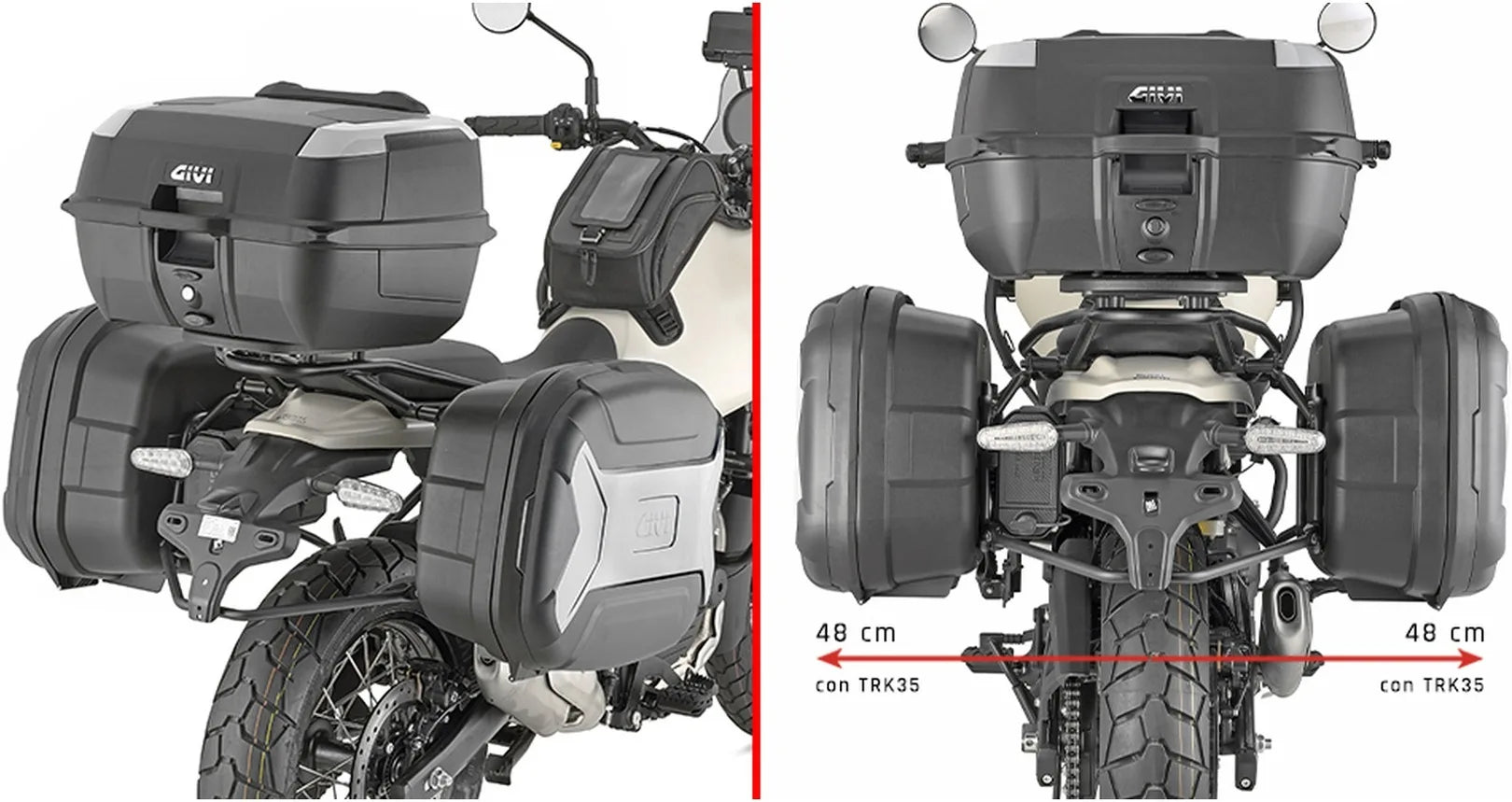 Valigie Laterali Monokey Trekker Lite Grigio 70 Lt Trekker Lite Plastica - Givi Compatibile Con Royal Enfield Himalayan 450 (2024)