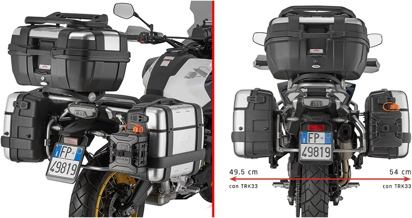 Portavaligie Laterale Per Valigie Monokey - Givi Compatibile Con Cfmoto 700 Mt Adv (2025)