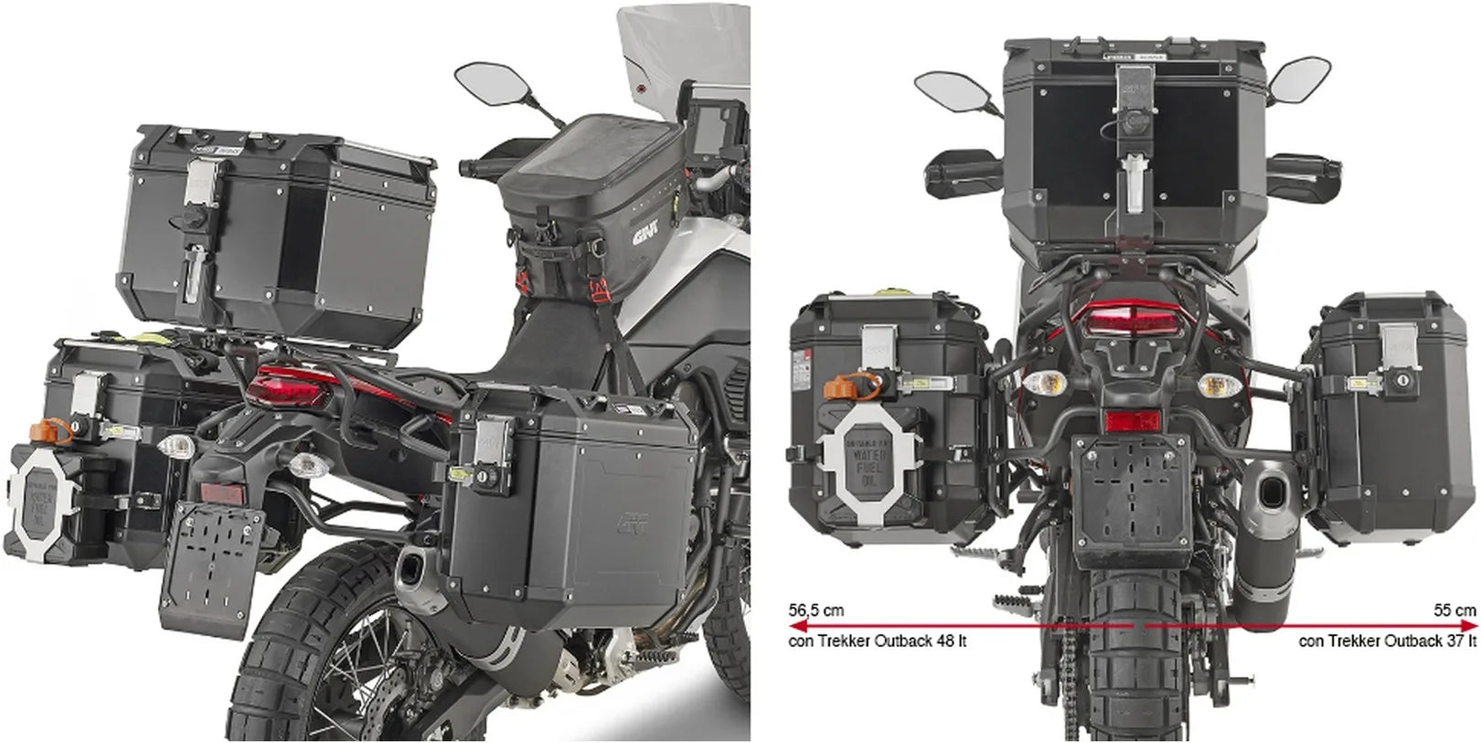 Valigie Laterali Monokey Cam-Side Trekker Outback Evo Smart Alluminio Anodizzato + Serratura 77 Lt Trekker Outback Evo Smart Alluminio Anodizzato - Givi Compatibile Con Yamaha Ténéré 700 (2021-2024)