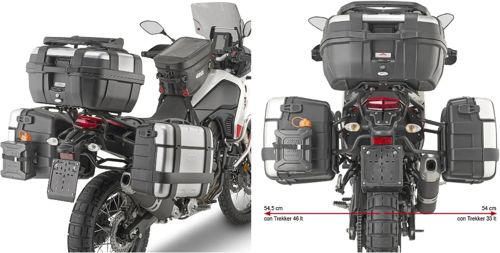 Borse Laterali Monokey Canyon Nero 50 Lt Canyon Nylon - Givi Compatibile Con Yamaha Ténéré 700 World Raid (2022-2024)
