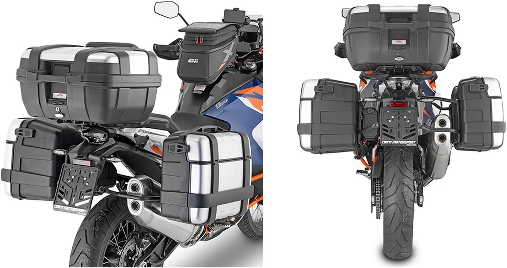 Valigie Laterali Monokey Trekker Nero 92 Lt Trekker Alluminio - Givi Compatibile Con Ktm 1290 Super Adventure S (2021-2024)
