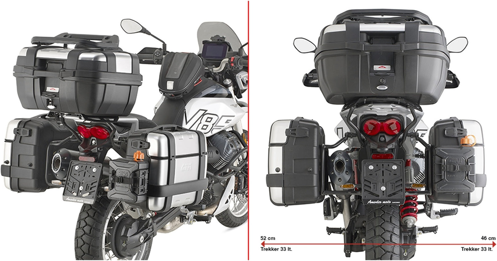 Pannier Holder Pl One-Fit For Monokey Side-Cases - Givi Compatible With Moto Guzzi V85 Tt (2024)