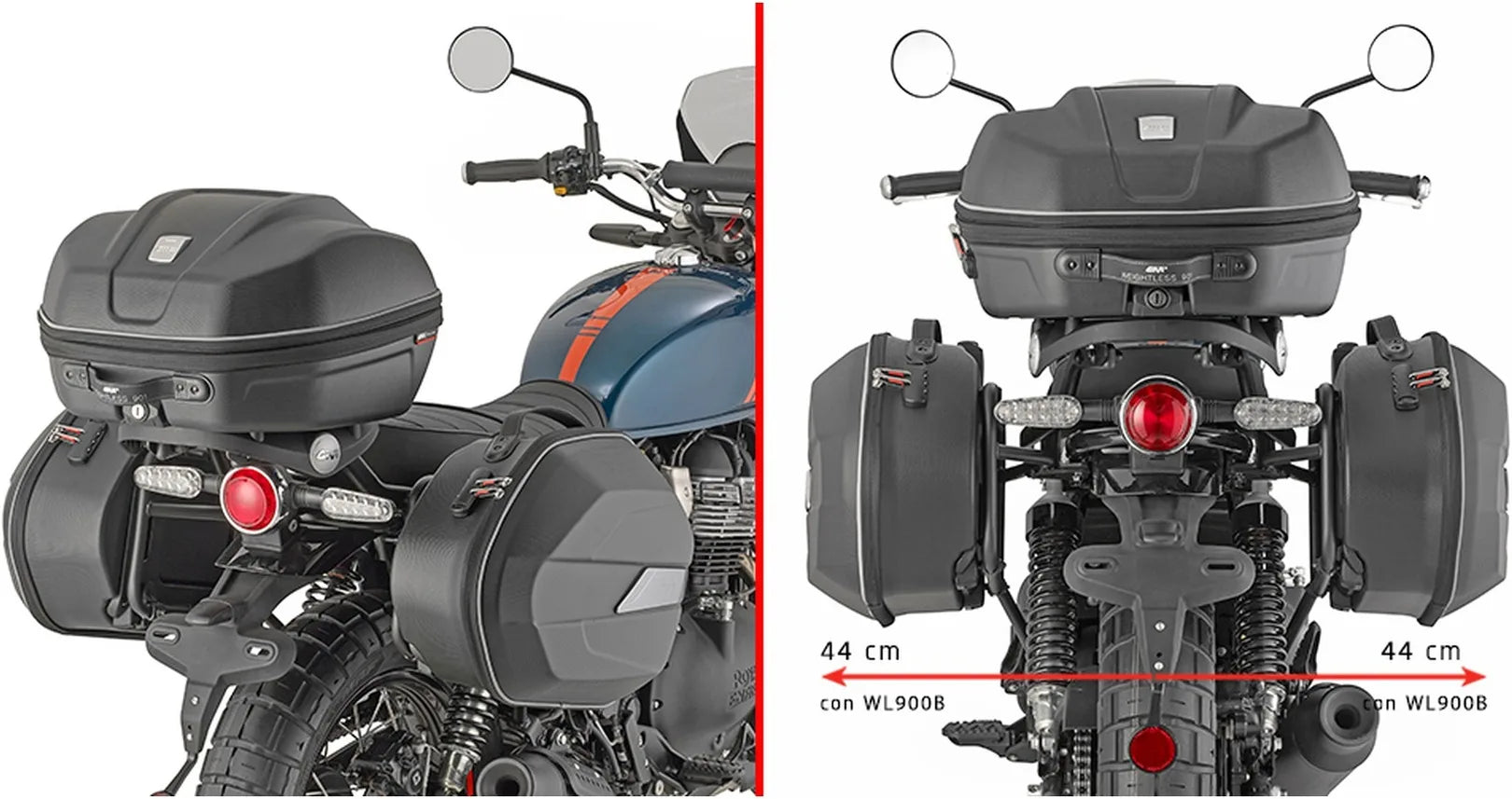Valigie Laterali Monokey Nero 44 Lt Plastica - Givi Compatibile Con Royal Enfield Bear 650 (2025)