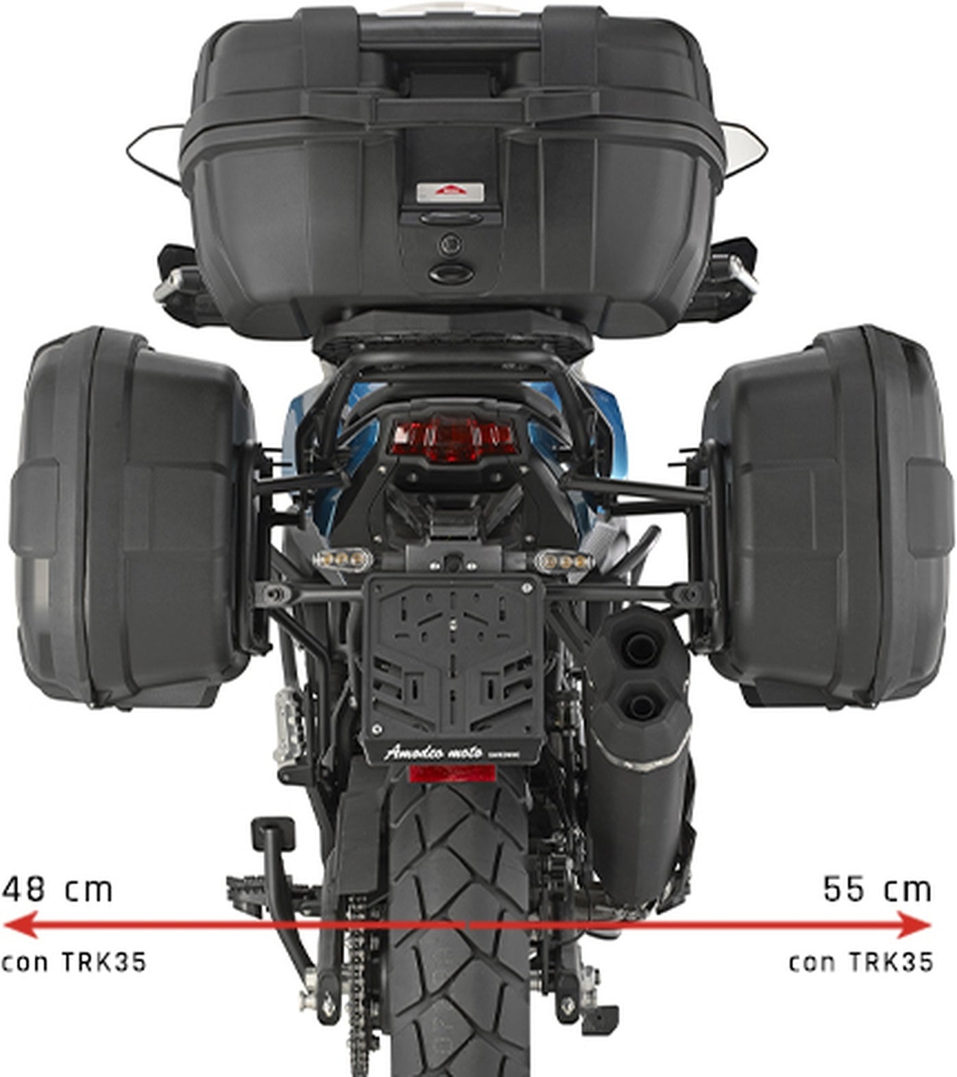 Monokey Trekker Dolomiti Black Aluminium Side Cases - 72 Lt Trekker Dolomiti Aluminium - Givi Compatible With Qj Motor Srt 600 Sx (2024)